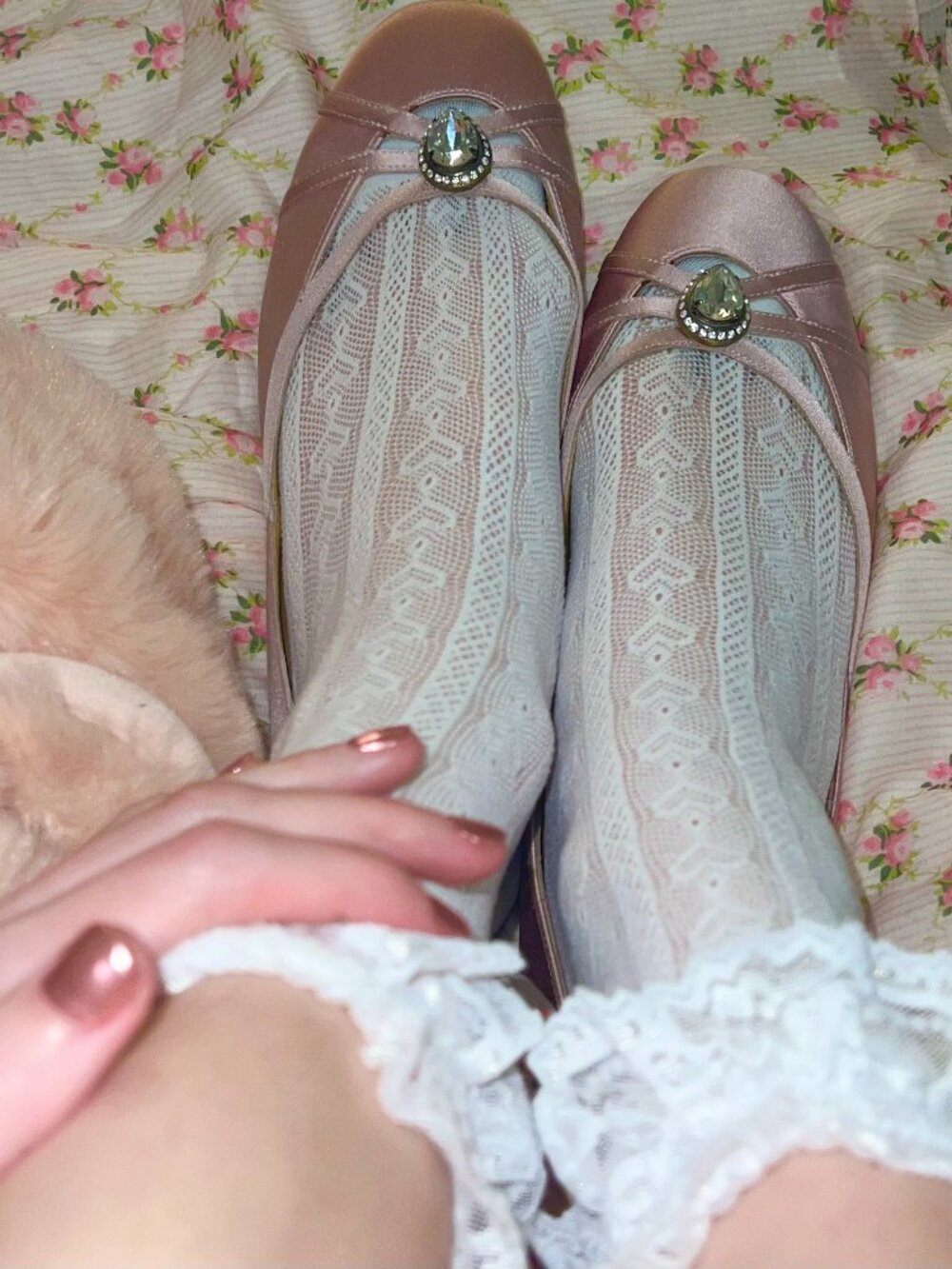 Vintage Valentino Garavani Satin Crystal Ballet Flats — Size EU 39/US 8.5-9